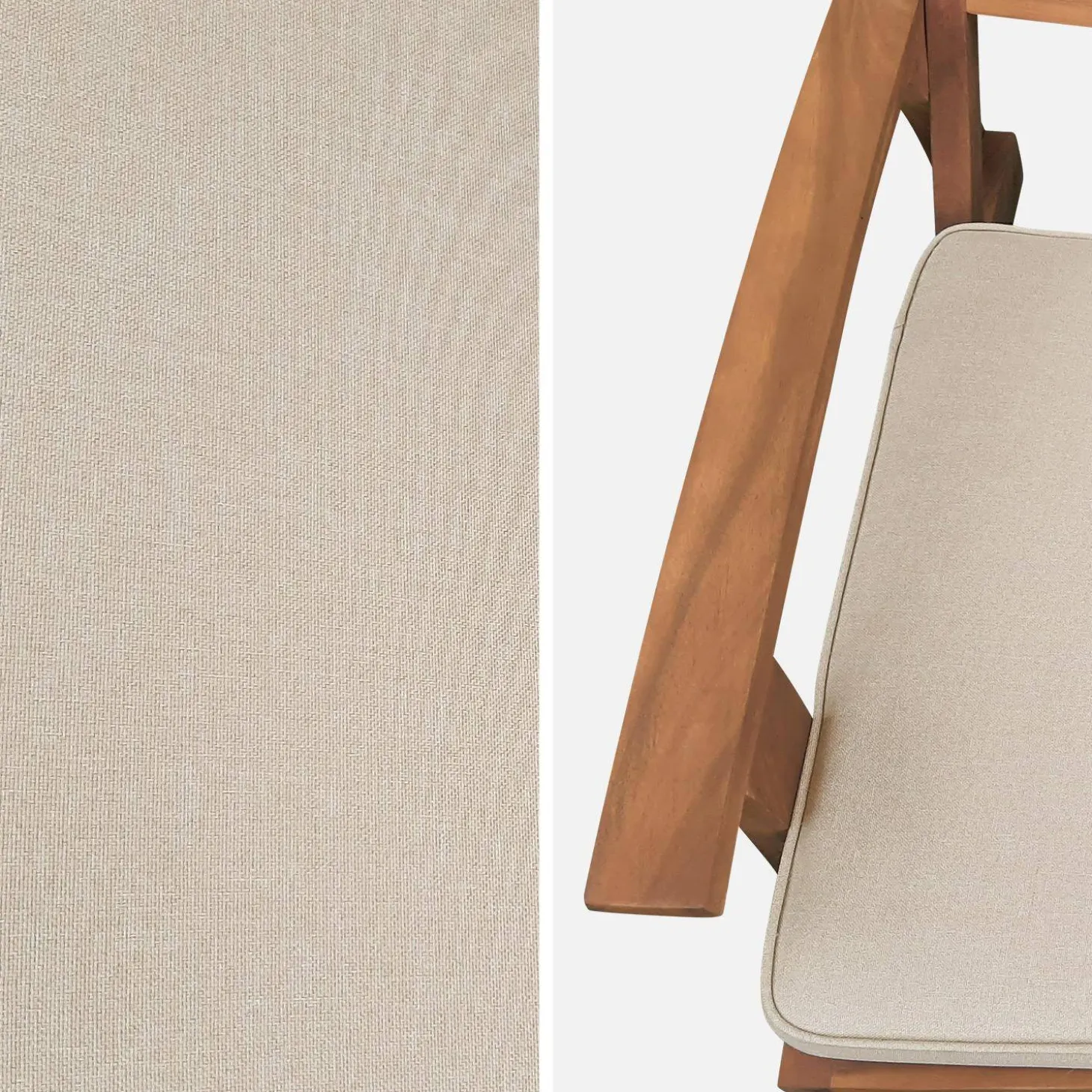 Silla con reposapiés de madera, set de 2