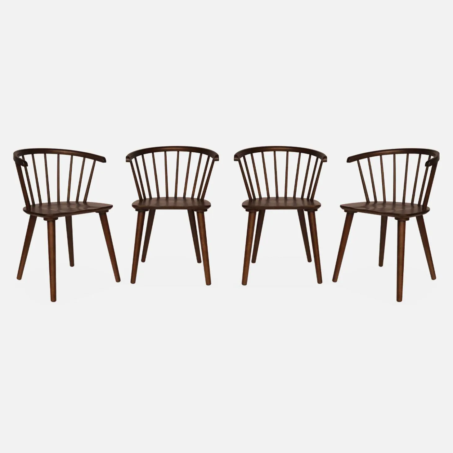 Silla de bar de madera, set de 4