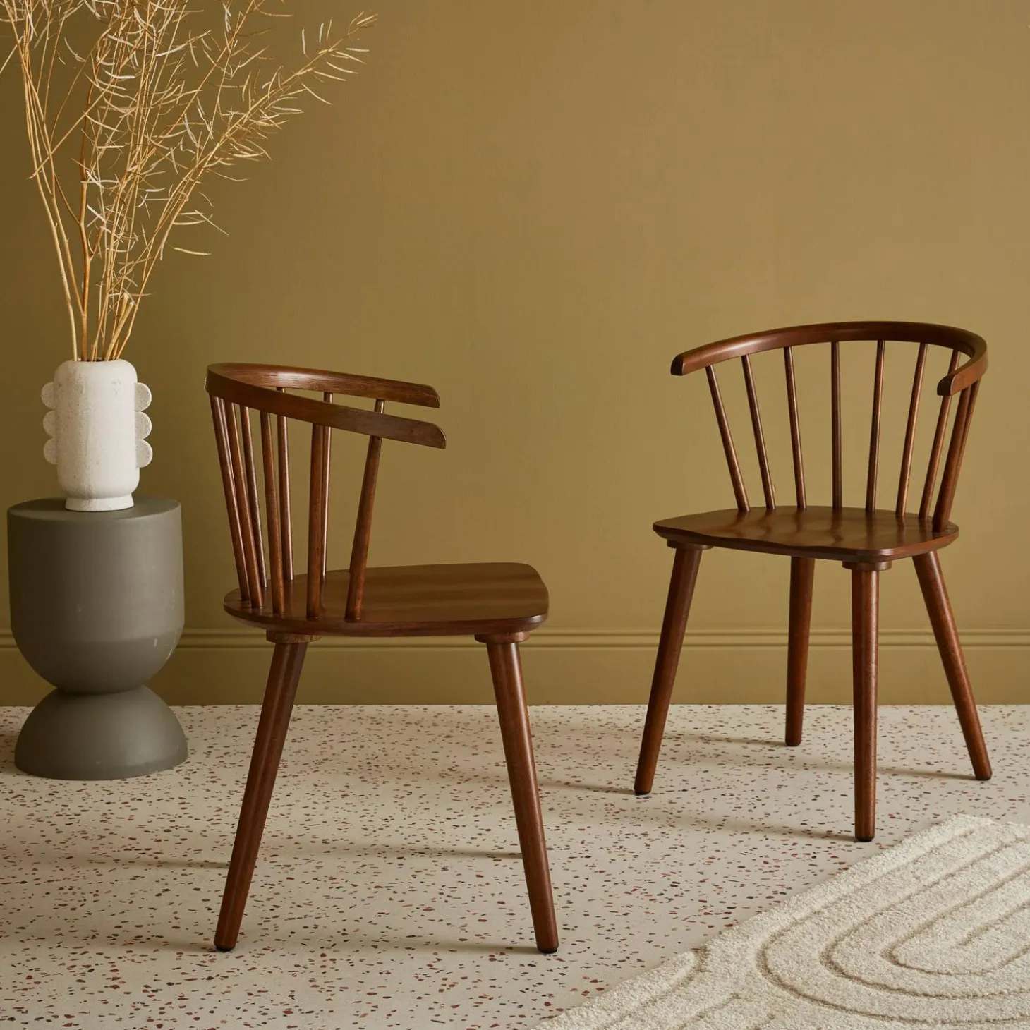 Silla de bar de madera, set de 2