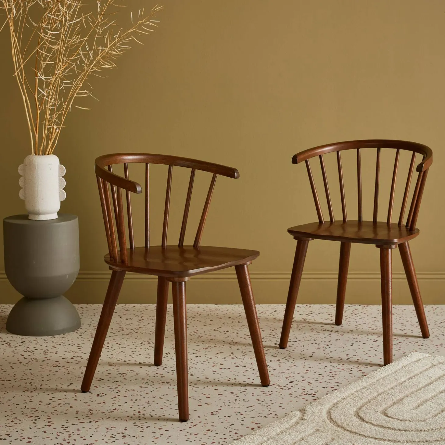 Silla de bar de madera, set de 2