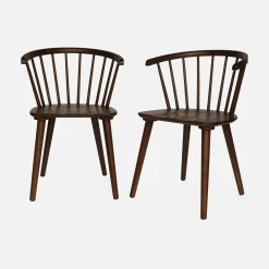 Silla de bar de madera, set de 2