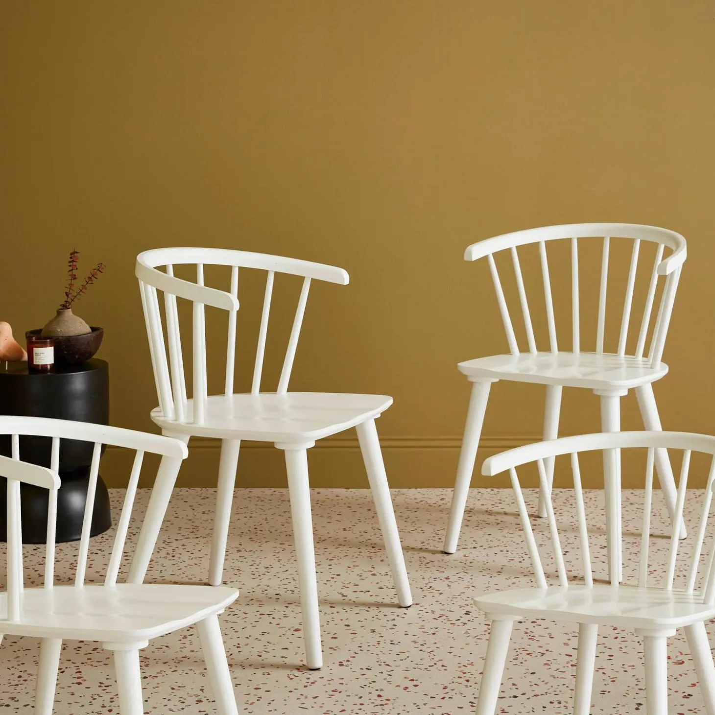 Silla de bar de madera, set de 4