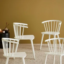 Silla de bar de madera, set de 4
