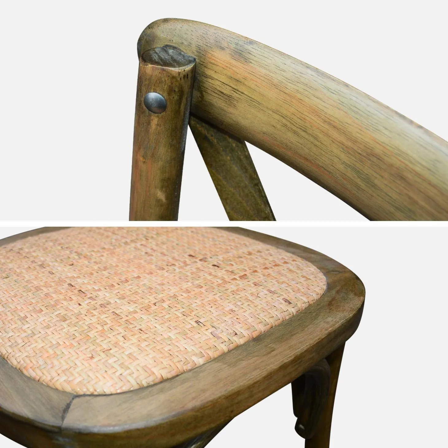 Silla de bistró vintage de madera, set de 4