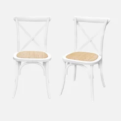 Silla de bistró vintage de madera, set de 2