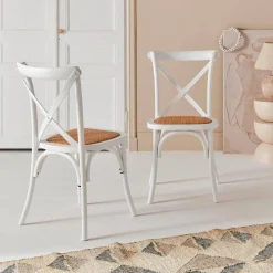 Silla de bistró vintage de madera, set de 2