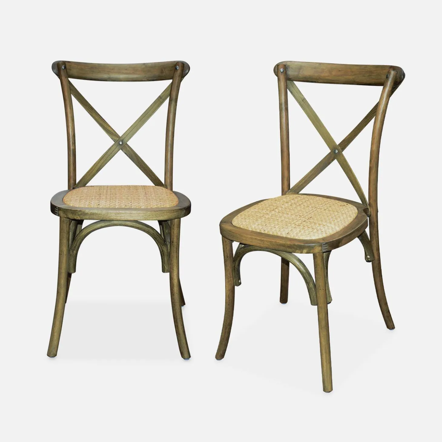 Silla de bistró vintage de madera, set de 2