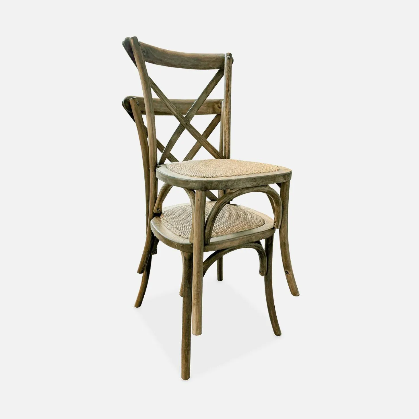Silla de bistró vintage de madera, set de 2