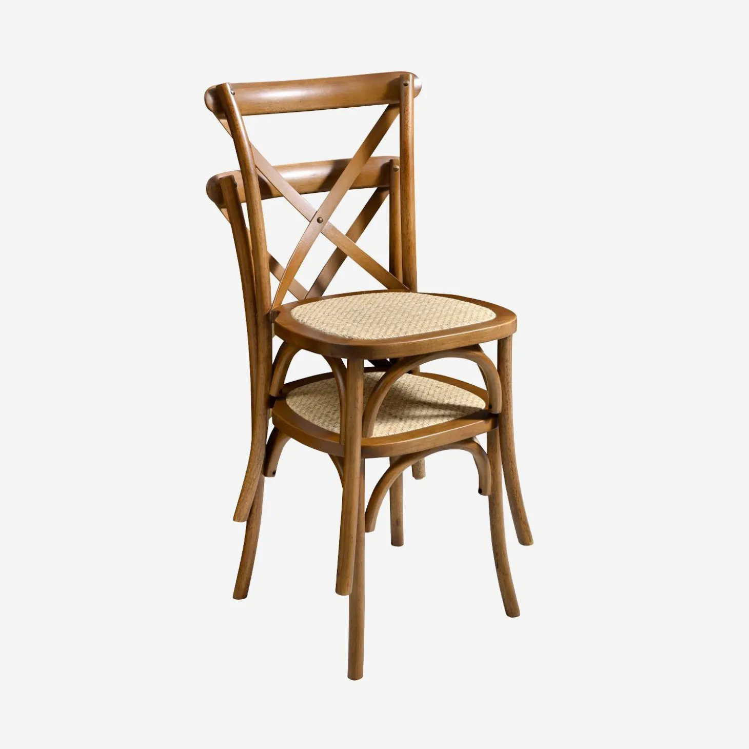 Silla de bistró vintage de madera, set de 4
