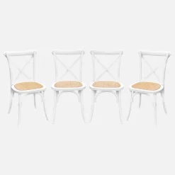 Silla de bistró vintage de madera, set de 4