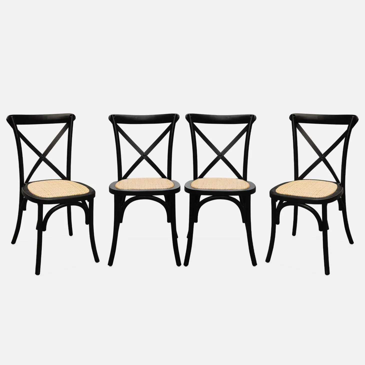 Silla de bistró vintage de madera, set de 4
