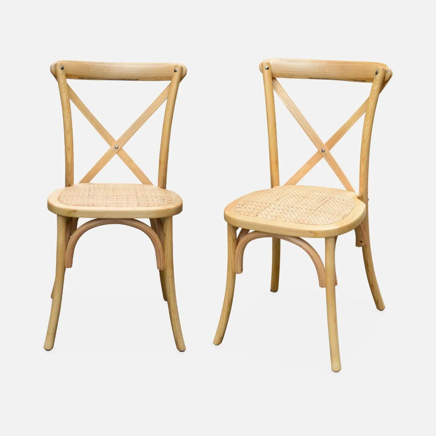 Silla de bistró vintage de madera, set de 2