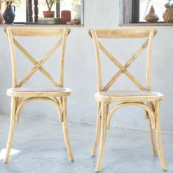 Silla de bistró vintage de madera, set de 2