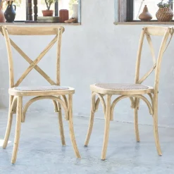 Silla de bistró vintage de madera, set de 2