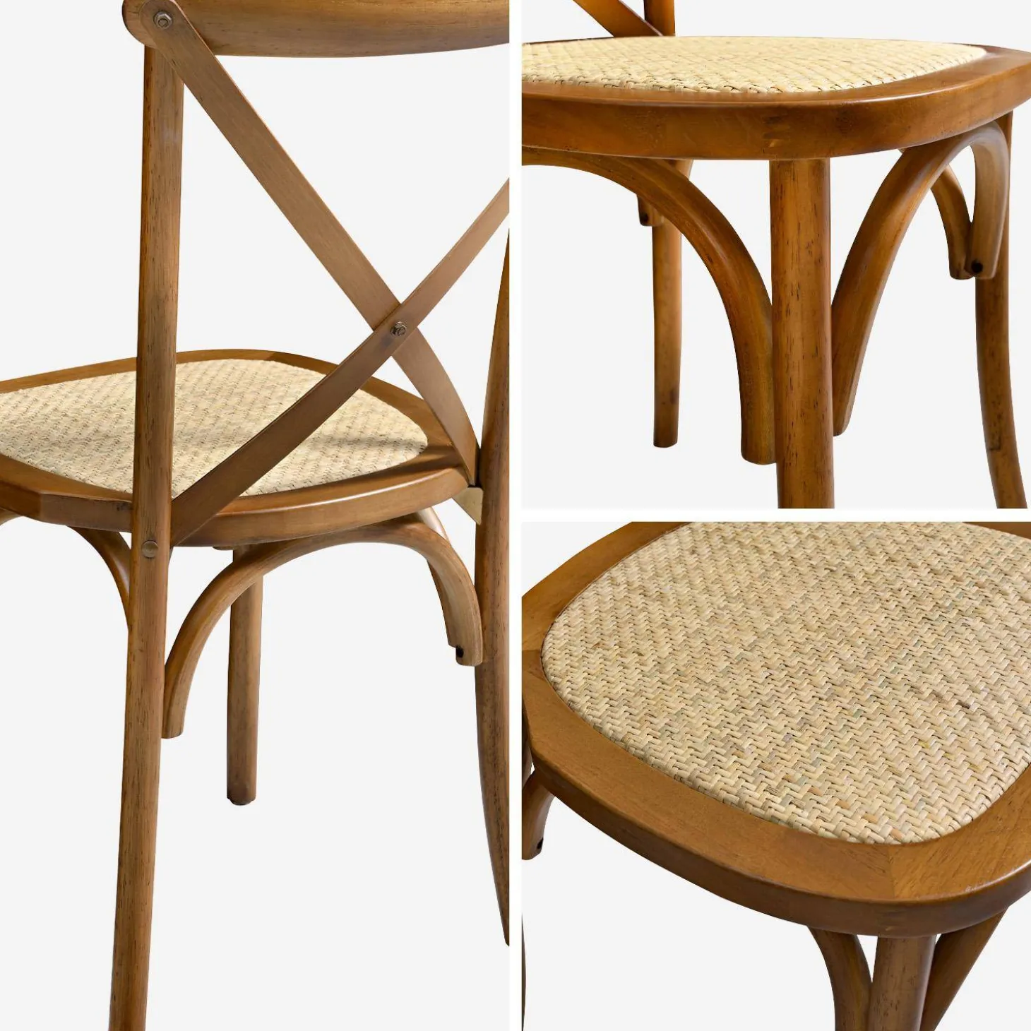 Silla de bistró vintage de madera, set de 2