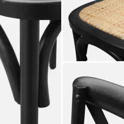 Silla de bistró vintage de madera, set de 2