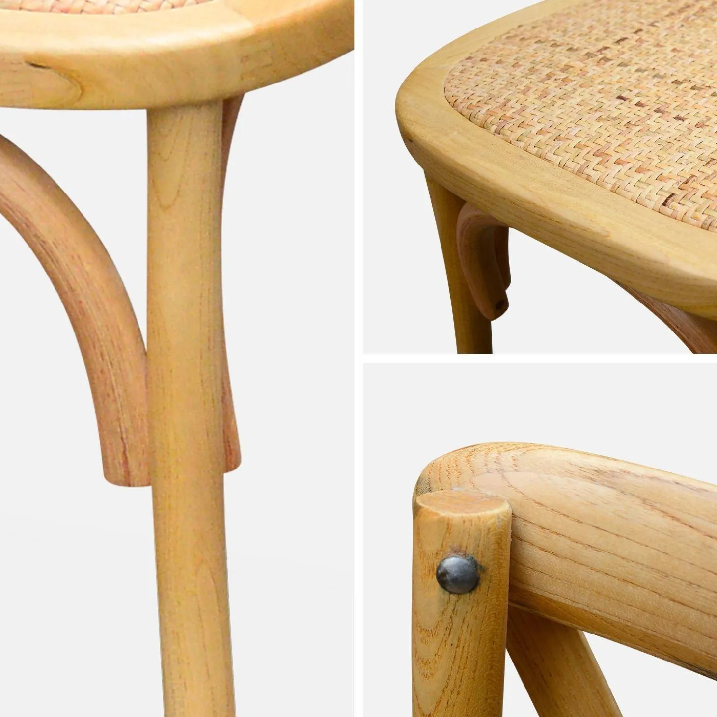 Silla de bistró vintage de madera, set de 4