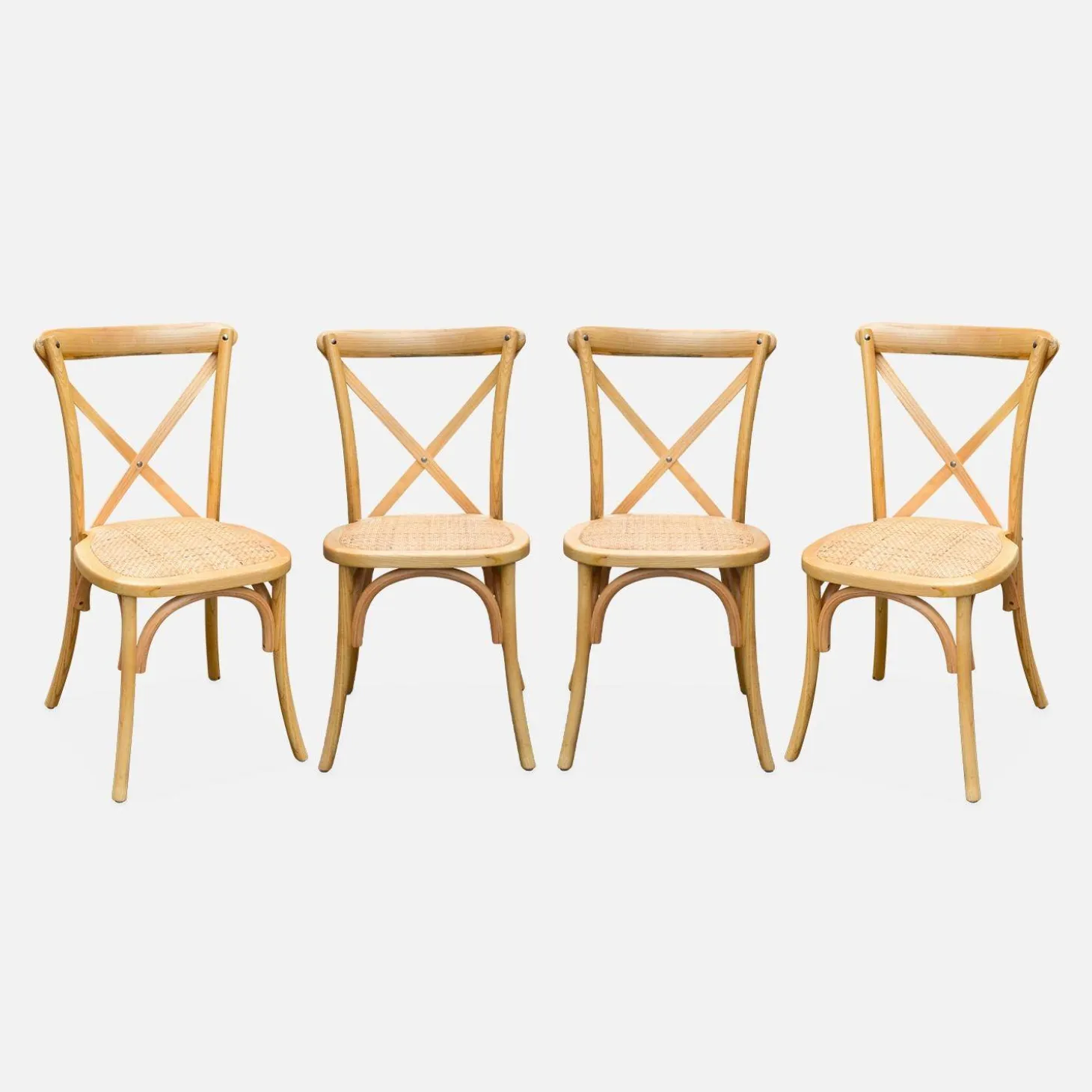 Silla de bistró vintage de madera, set de 4