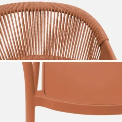 Silla de jardín apilable con efecto cuerda, set de 4