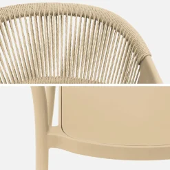 Silla de jardín apilable con efecto cuerda, set de 4