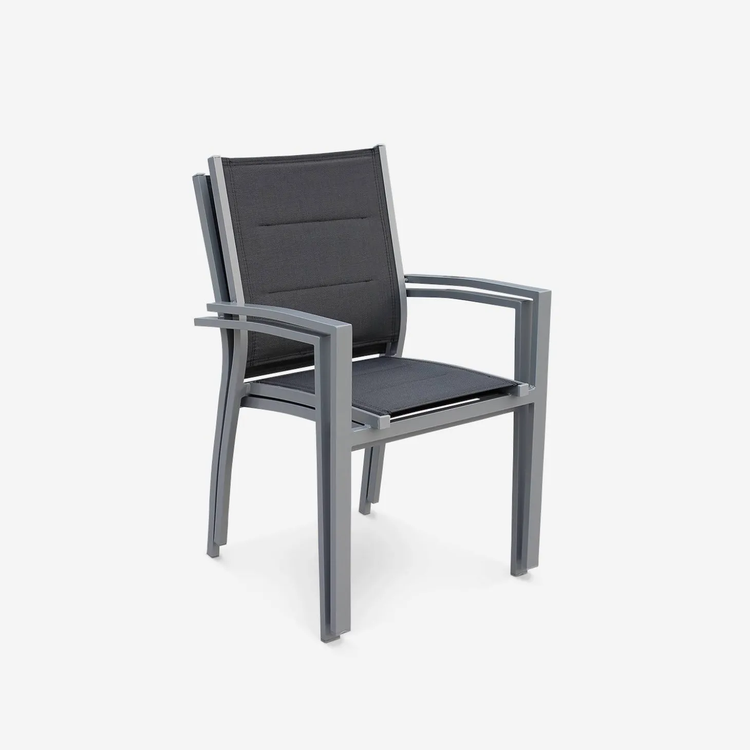 Silla de jardín apilable de aluminio, set de 2