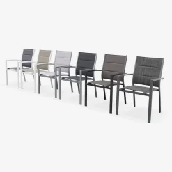 Silla de jardín apilable de aluminio, set de 2