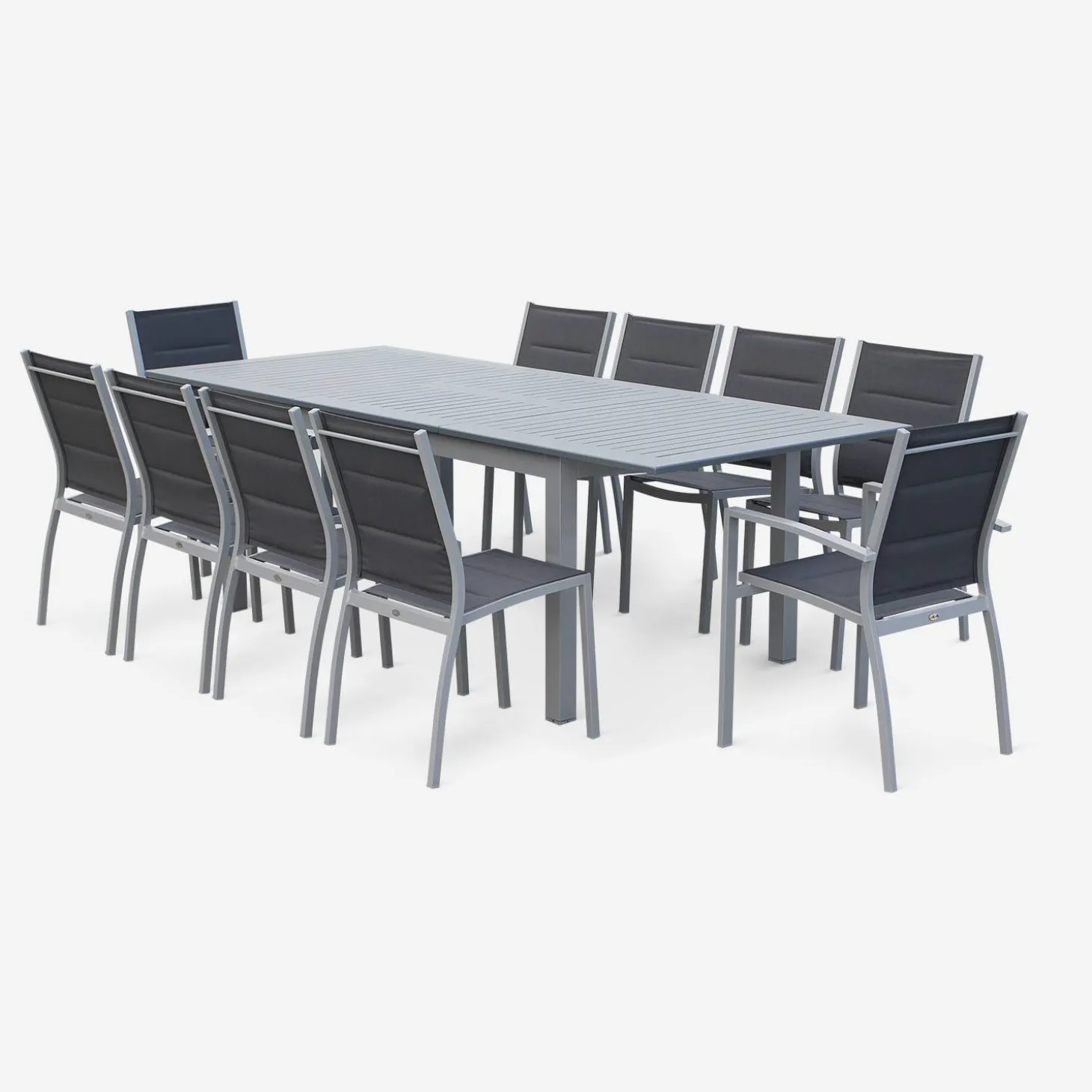 Silla de jardín apilable de aluminio, set de 2