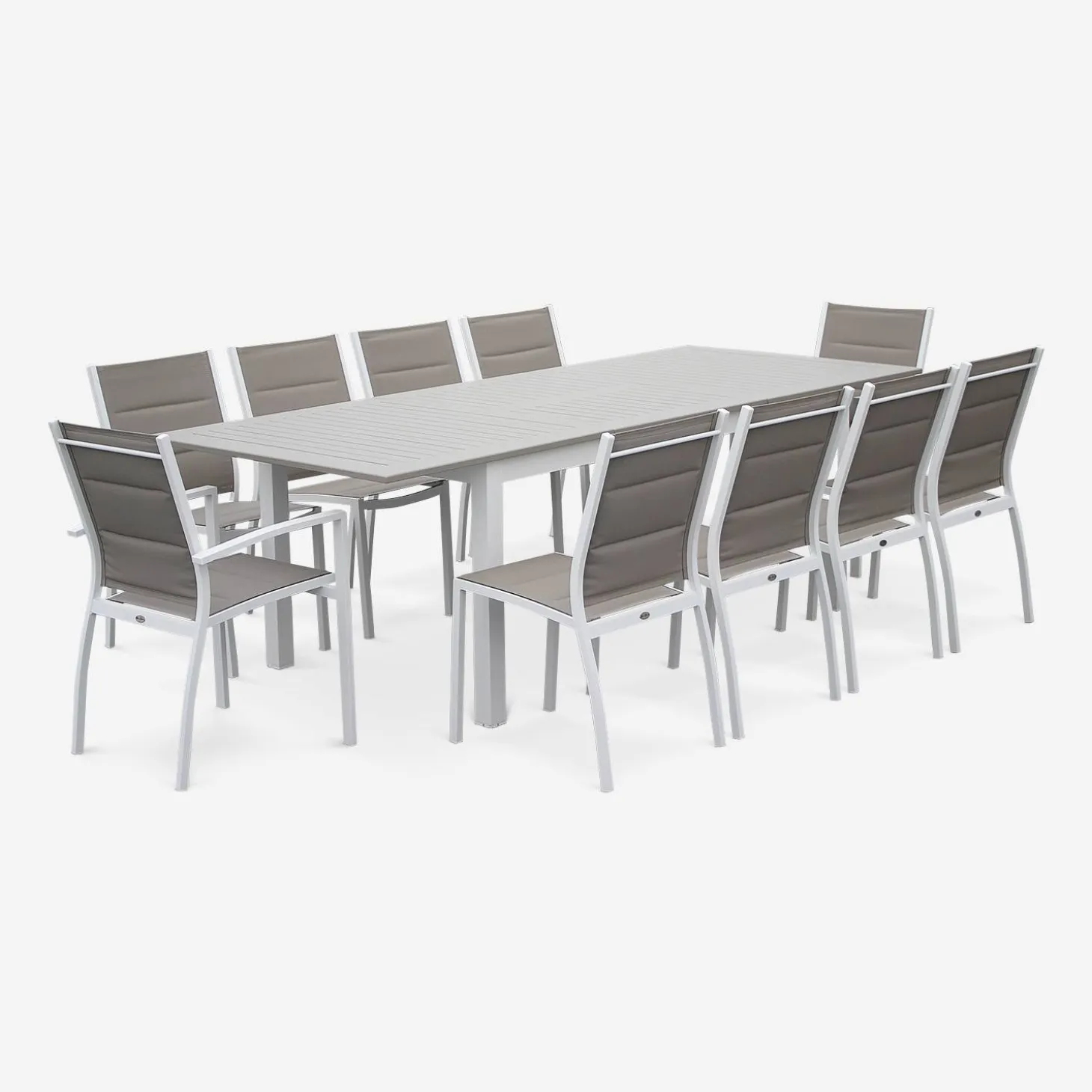 Silla de jardín apilable de aluminio, set de 2