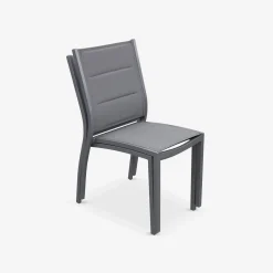 Silla de jardín apilable de aluminio, set de 2