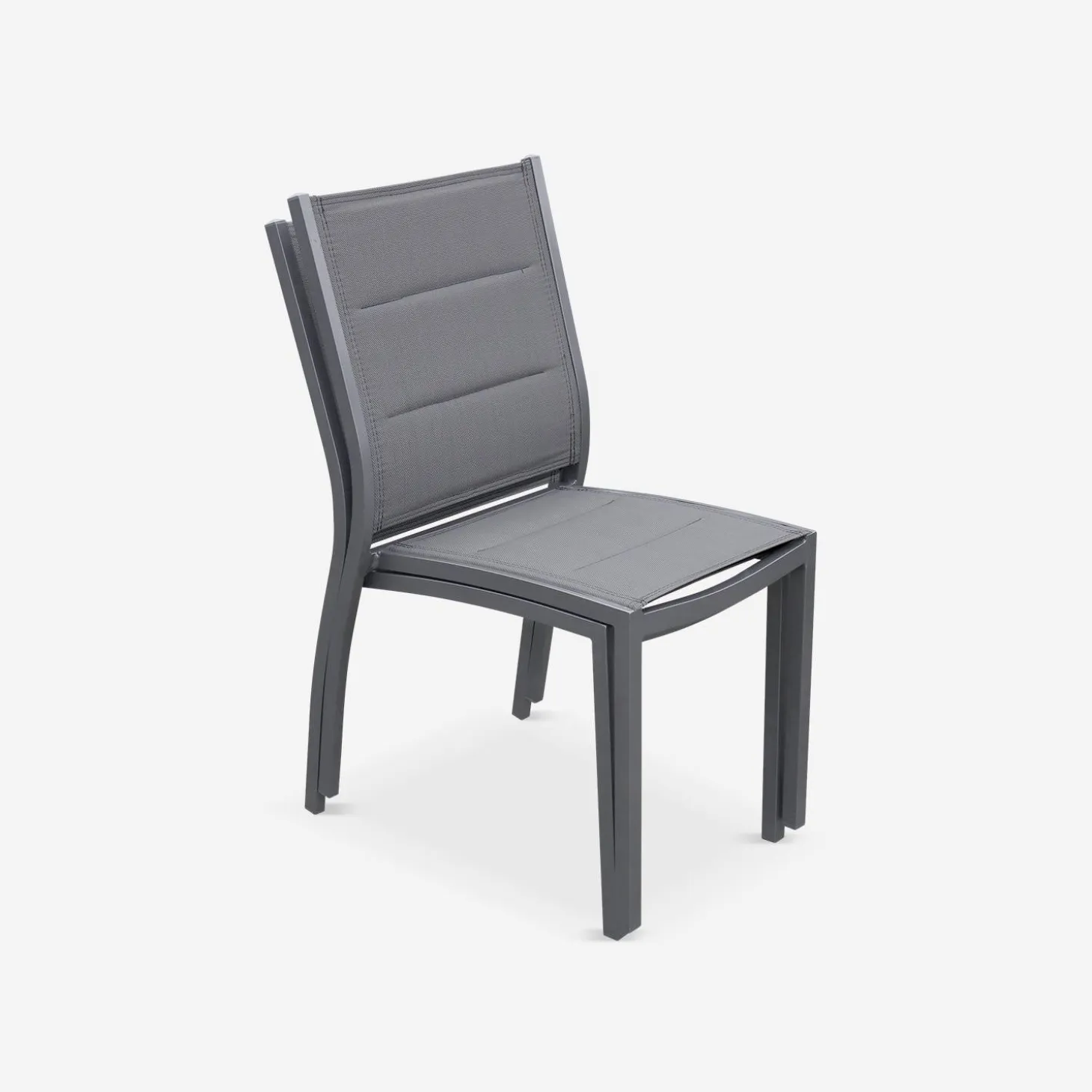 Silla de jardín apilable de aluminio, set de 2