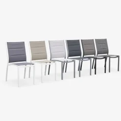 Silla de jardín apilable de aluminio, set de 2