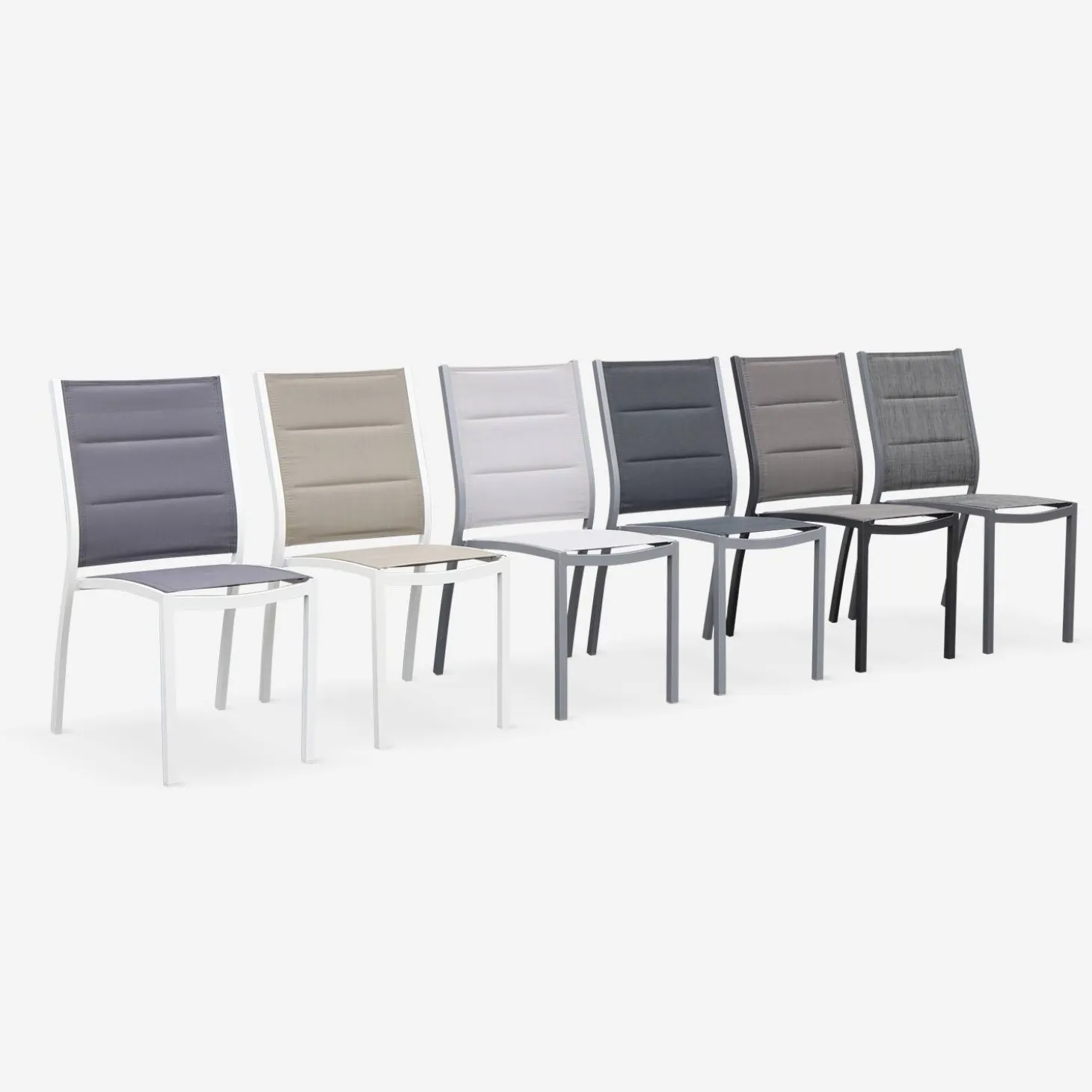 Silla de jardín apilable de aluminio, set de 2