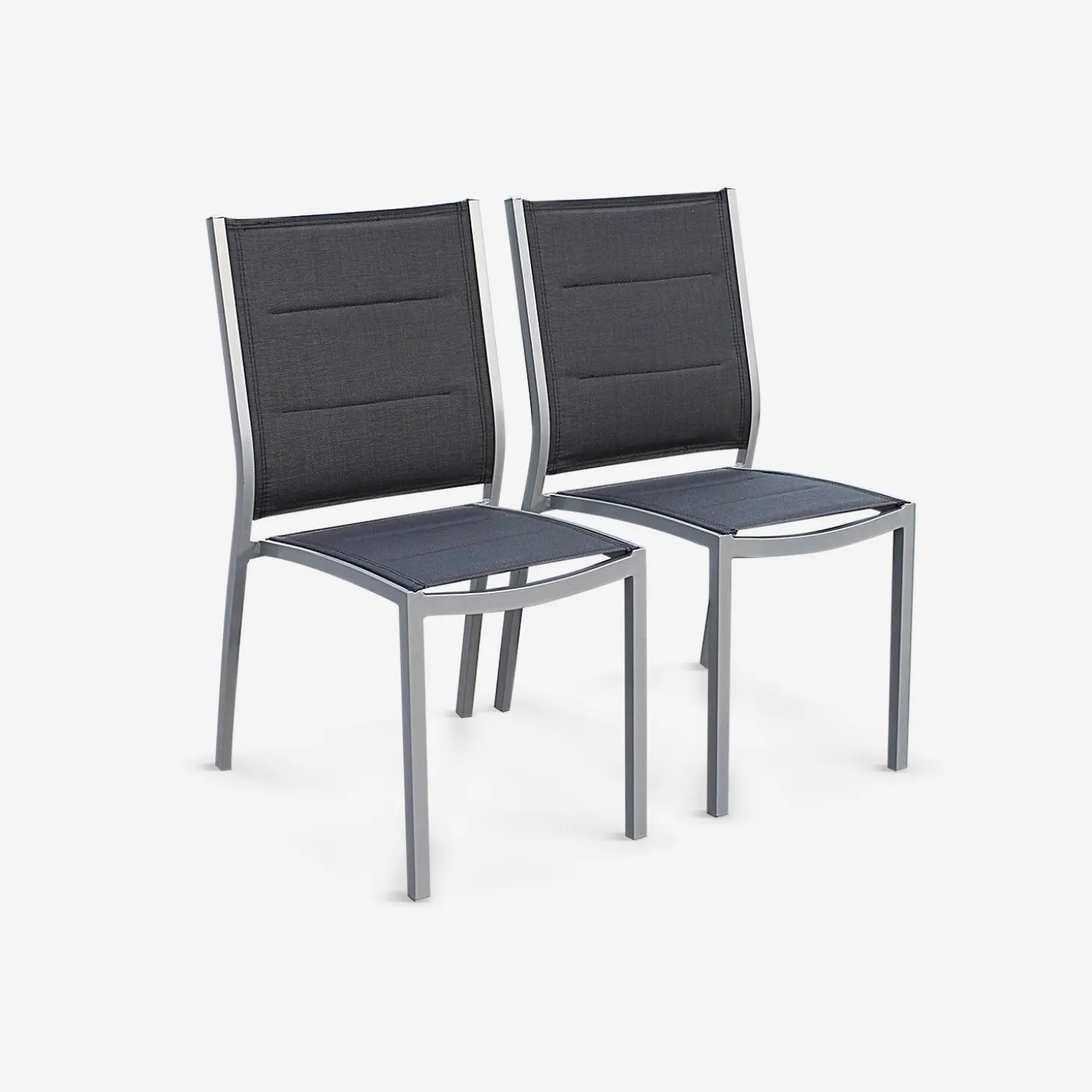 Silla de jardín apilable de aluminio, set de 2