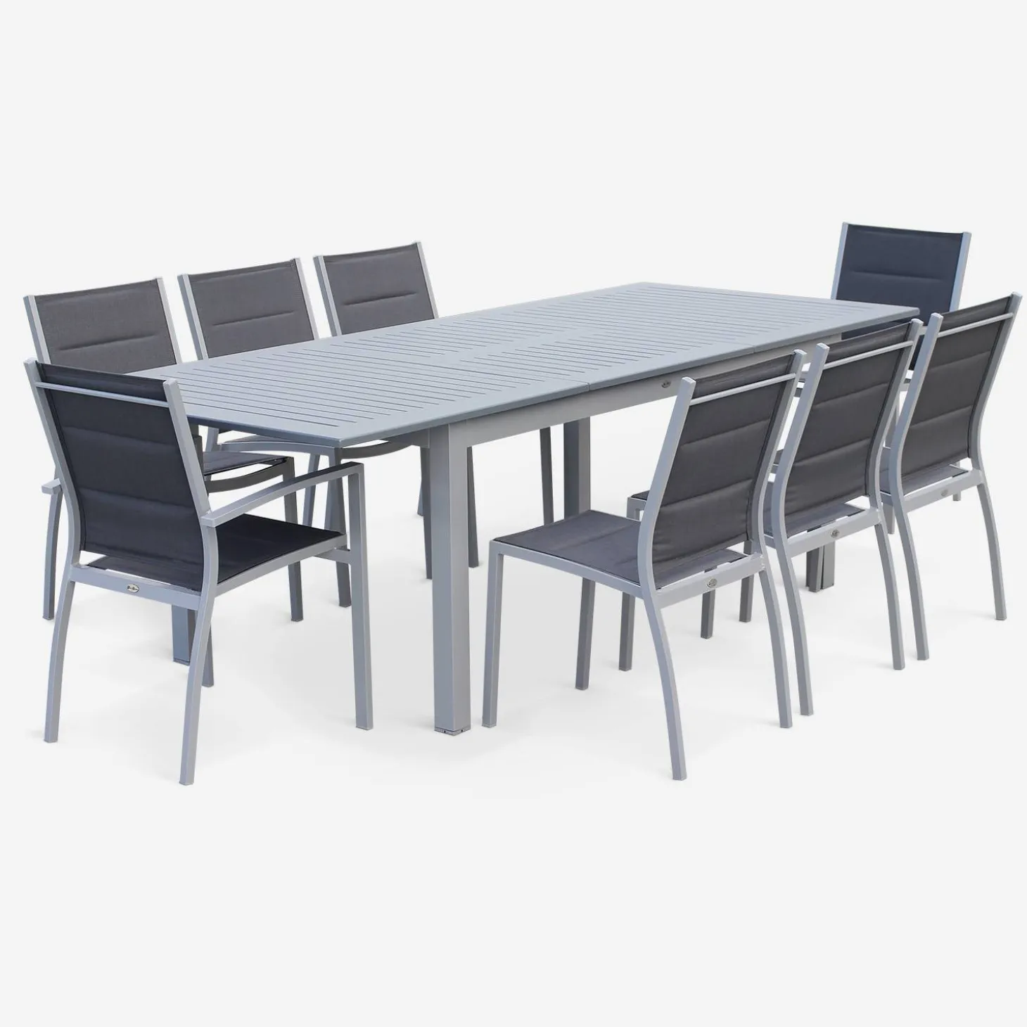 Silla de jardín apilable de aluminio, set de 2