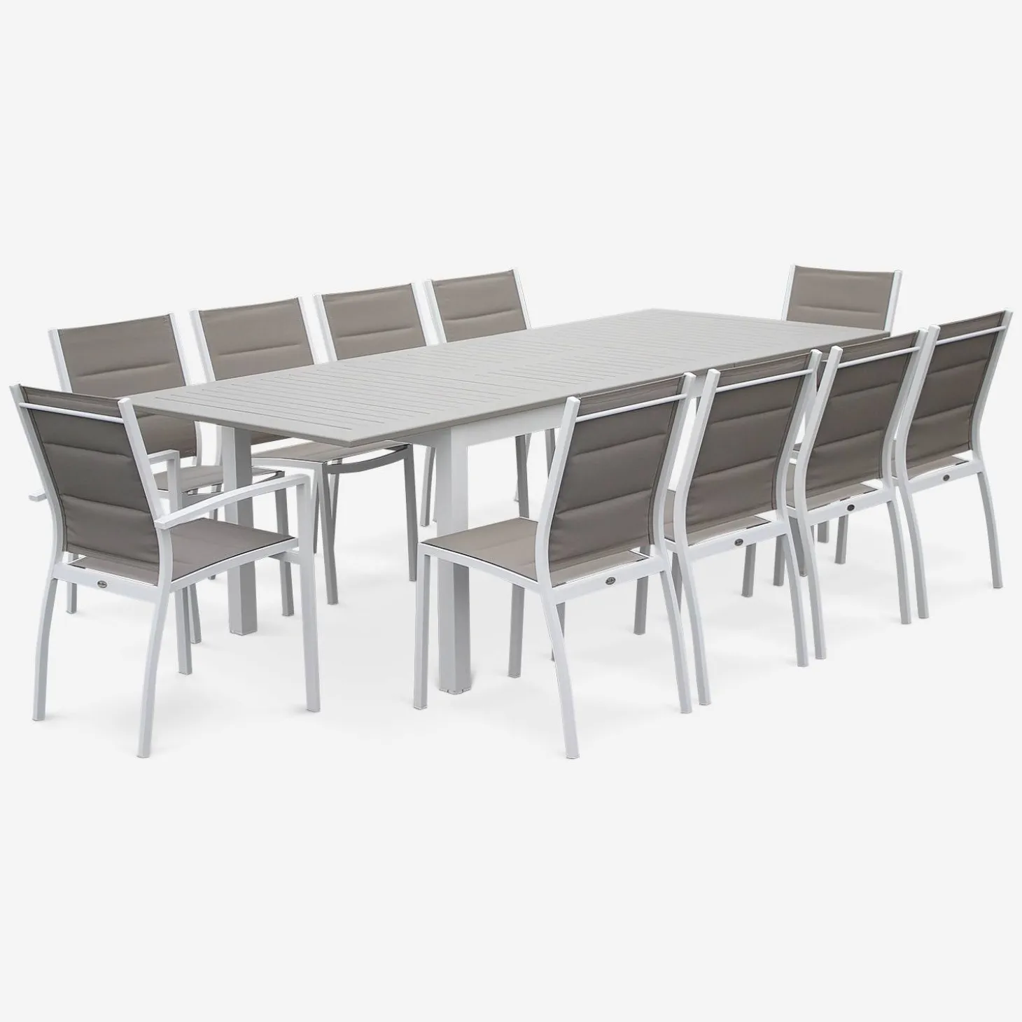 Silla de jardín apilable de aluminio, set de 2