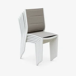 Silla de jardín apilable de aluminio, set de 2