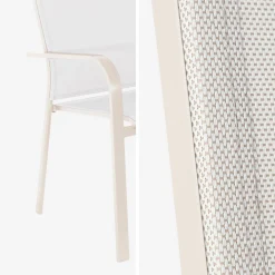 Silla de jardín apilable de aluminio y textileno, set de 2