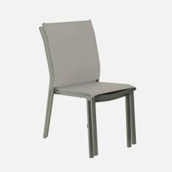 Silla de jardín apilable de aluminio y textilene, set de 2