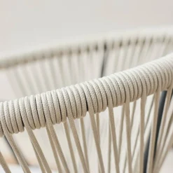 Silla de jardín apilable de acero y cuerdas, set de 2