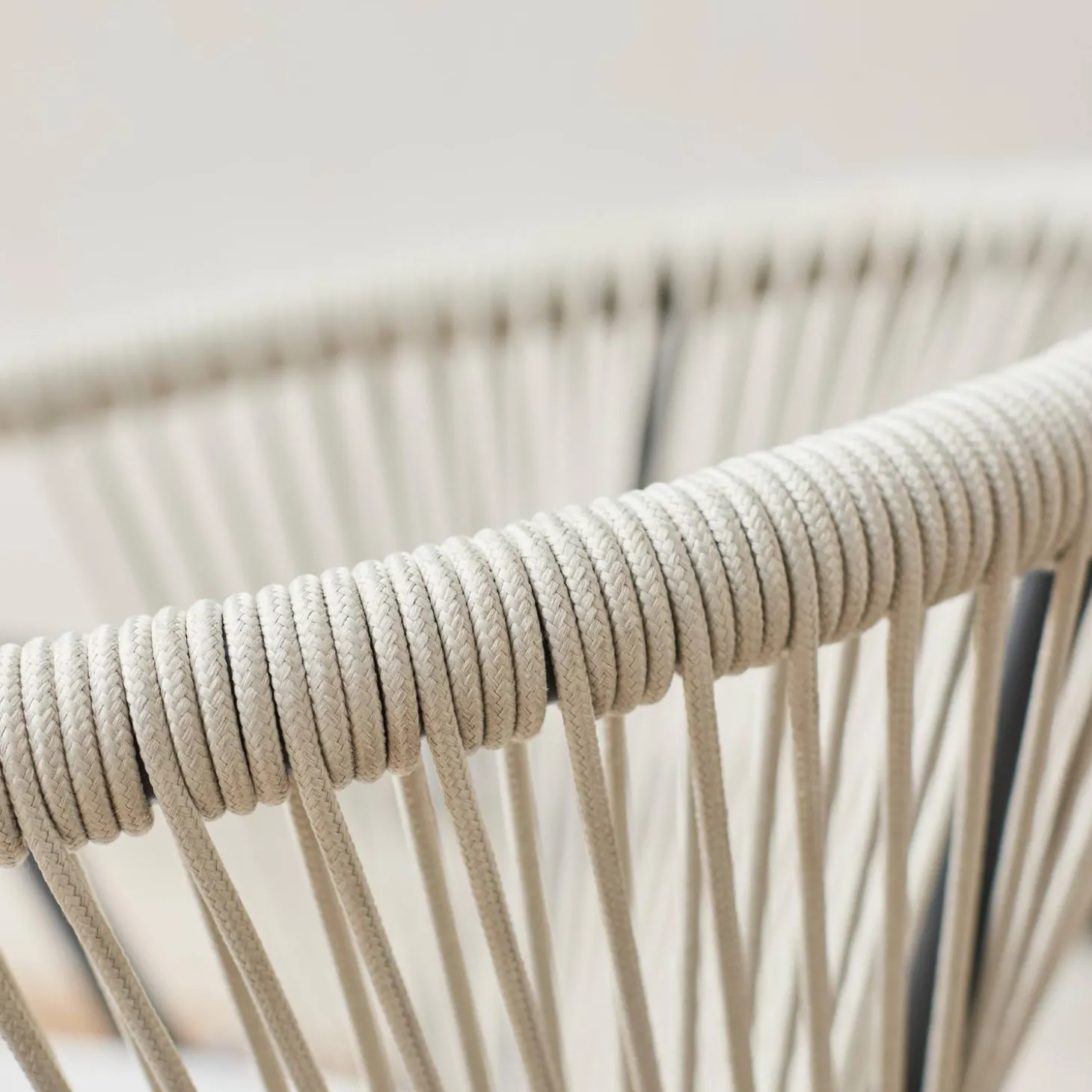 Silla de jardín apilable de acero y cuerdas, set de 2