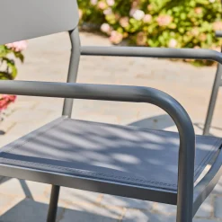 Silla de jardín apilable de aluminio, set de 4