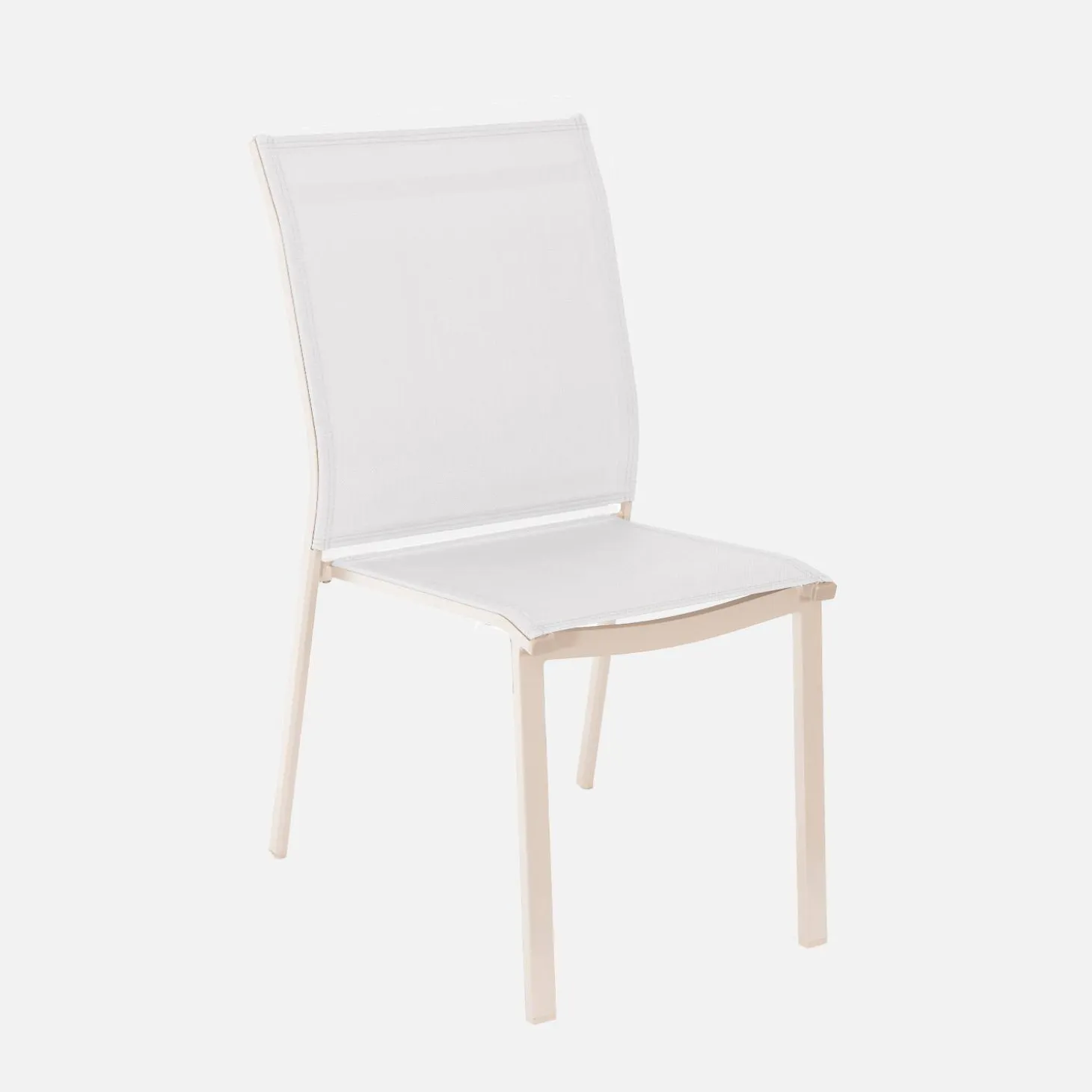 Silla de jardín apilable de aluminio y textilene, set de 2