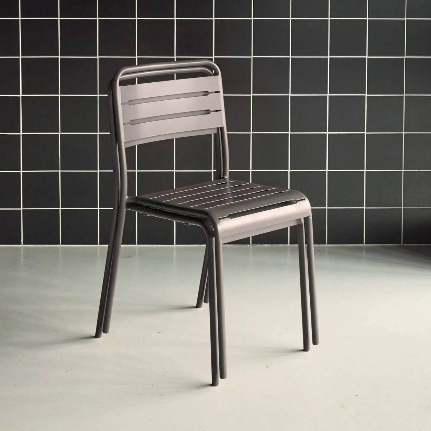 Silla de jardín bistró de acero, set de 2