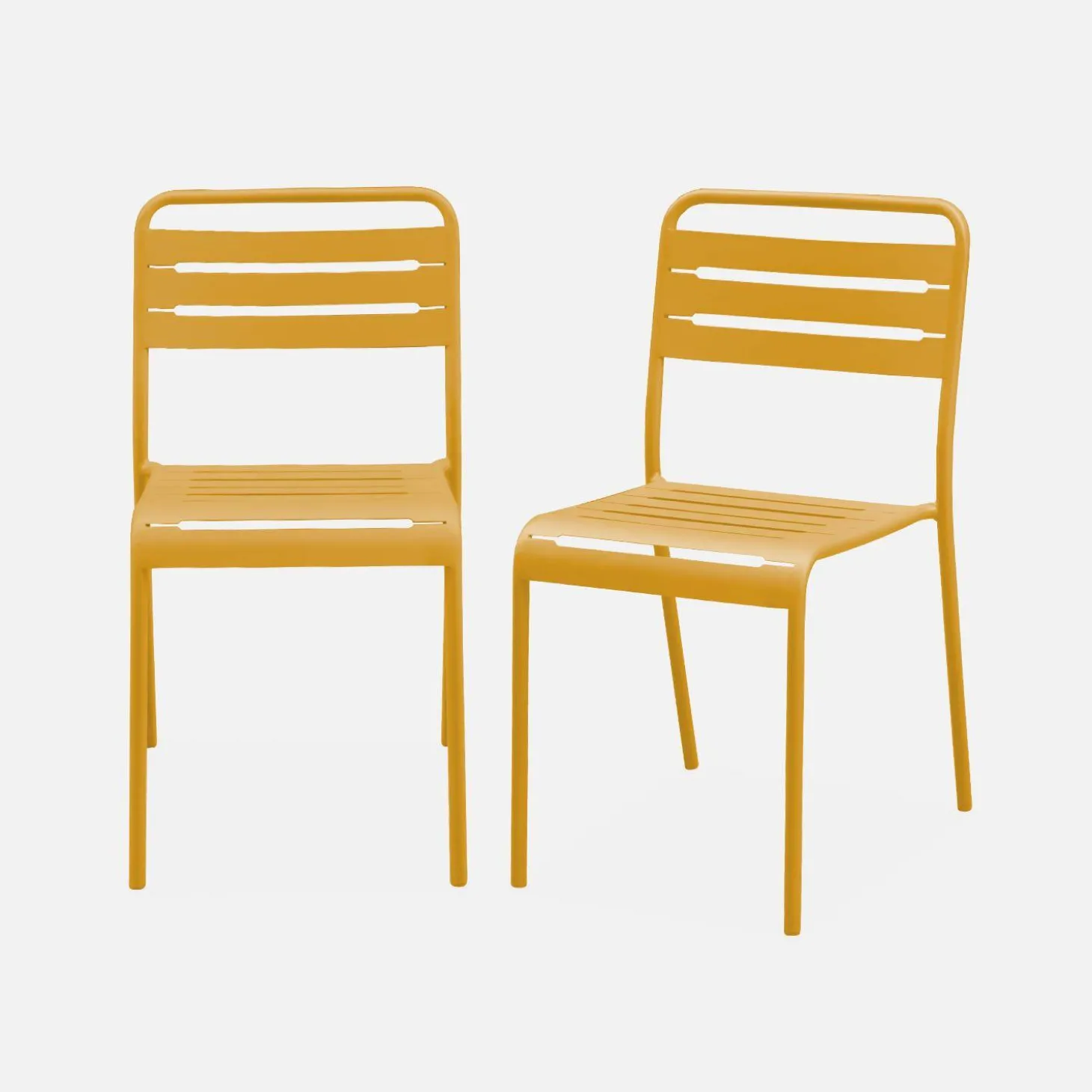 Silla de jardín bistró de acero, set de 2