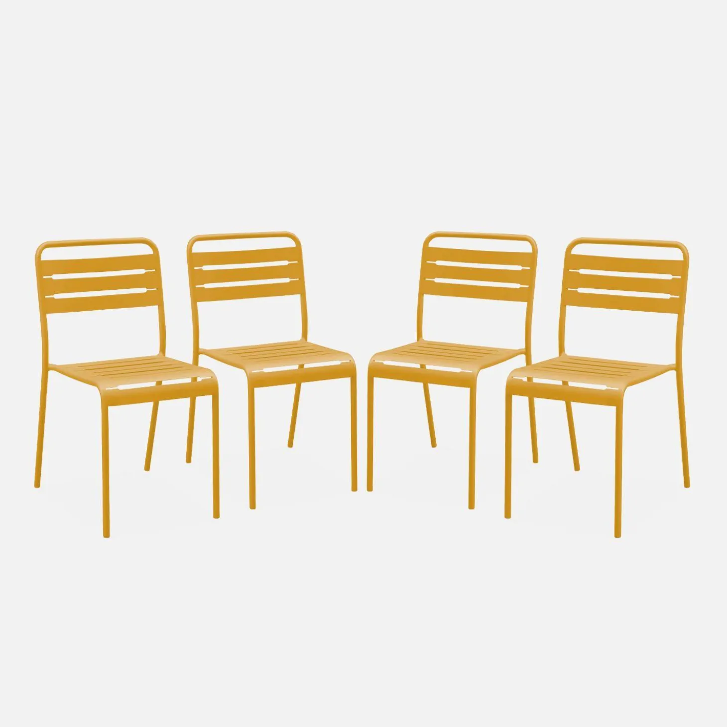 Silla de jardín bistró de acero, set de 4