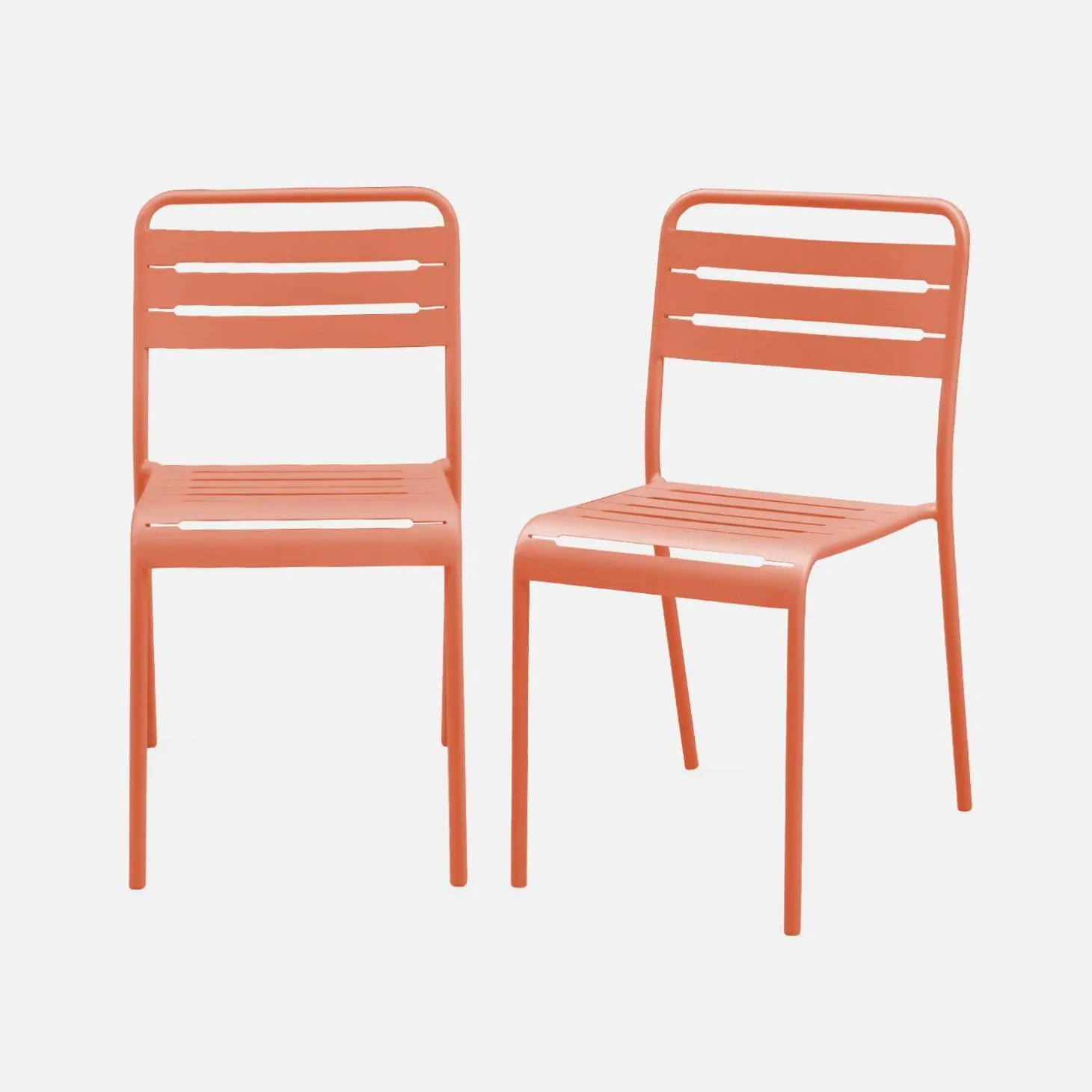 Silla de jardín bistró de acero, set de 2