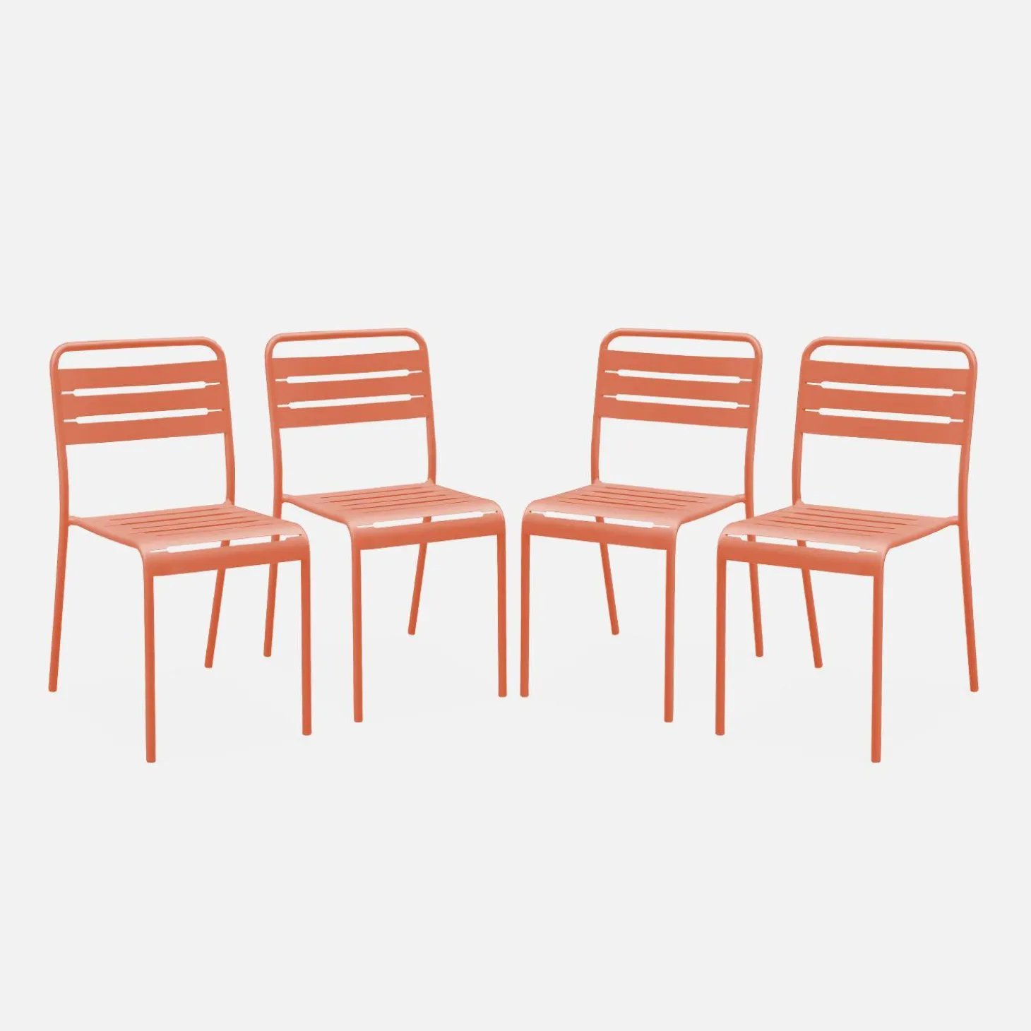 Silla de jardín bistró de acero, set de 4
