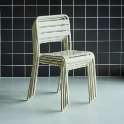 Silla de jardín bistró de acero, set de 4