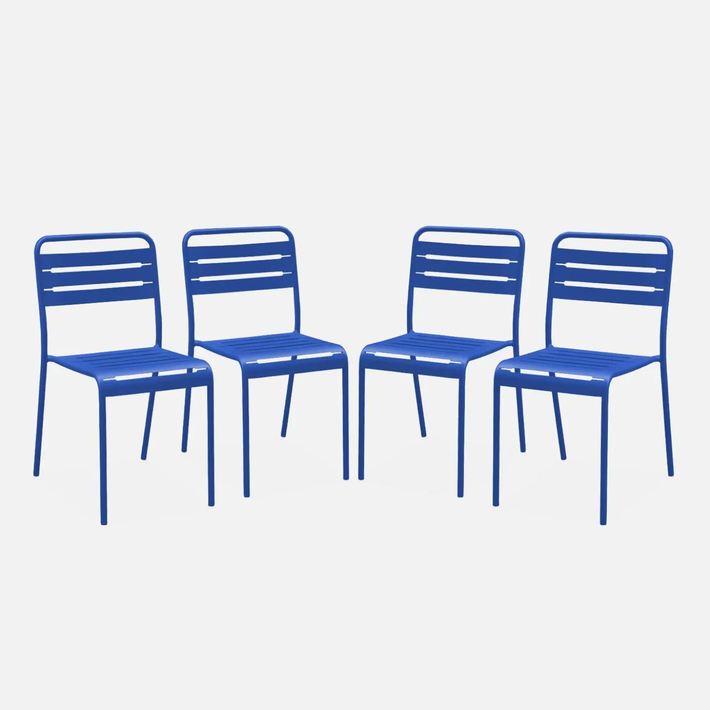 Silla de jardín bistró de acero, set de 4