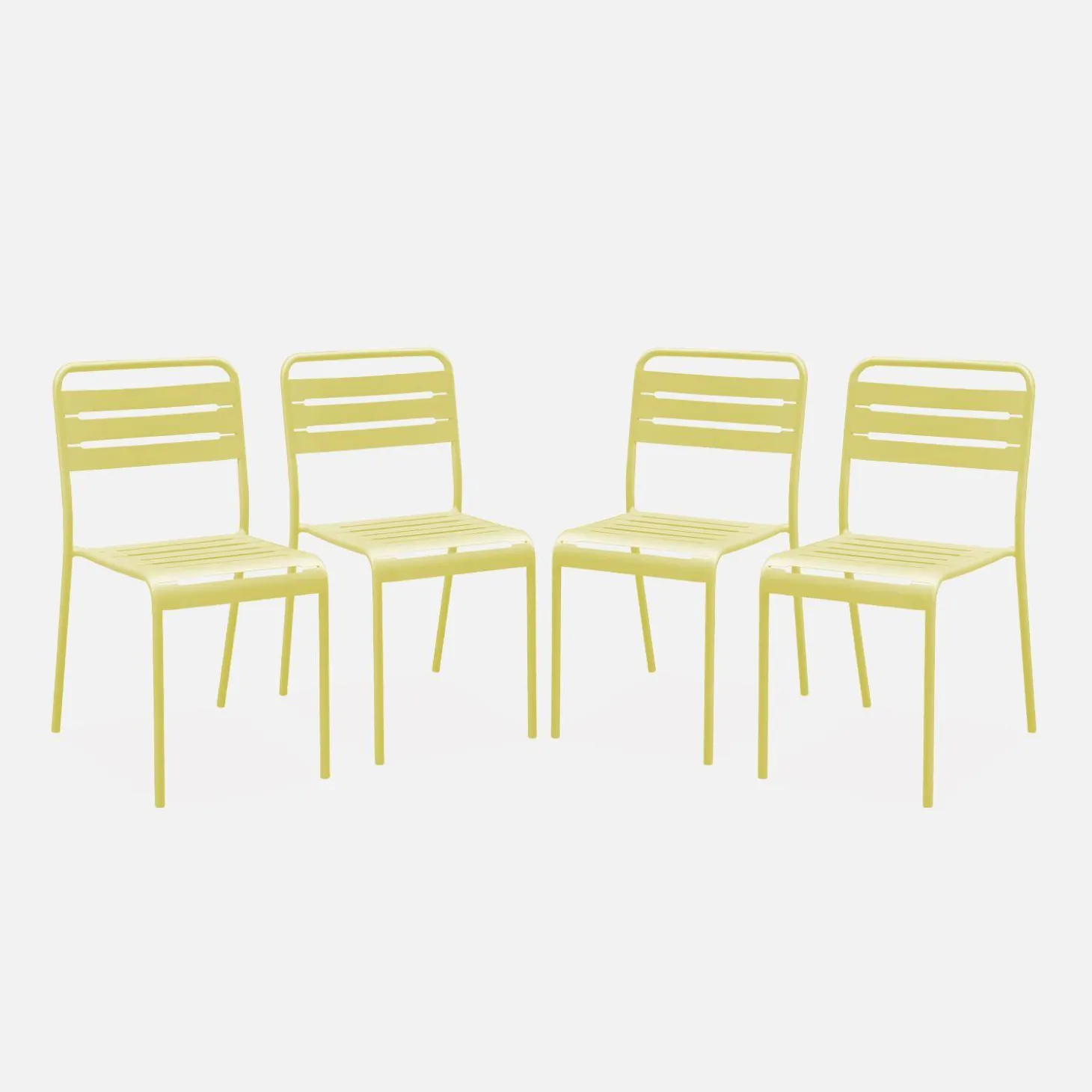 Silla de jardín bistró de acero, set de 4